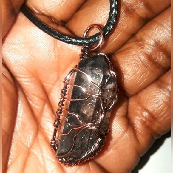 Hand crafted unisex Smokey Quartz pendant necklace - Picture 7 of 9